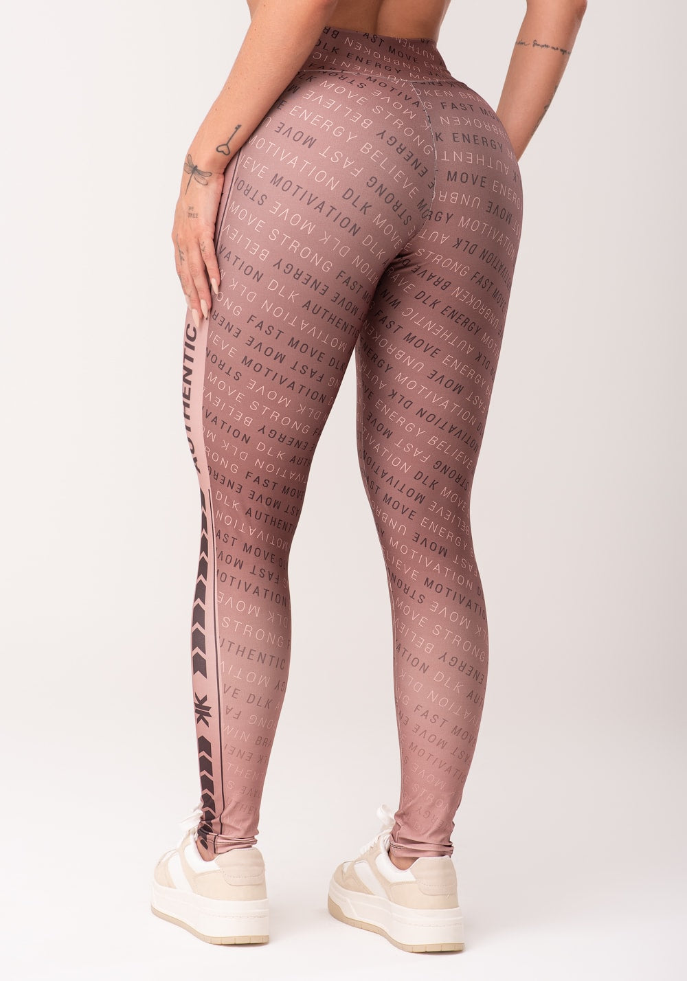 Legging fitness feminina estampada authentic marrom printed