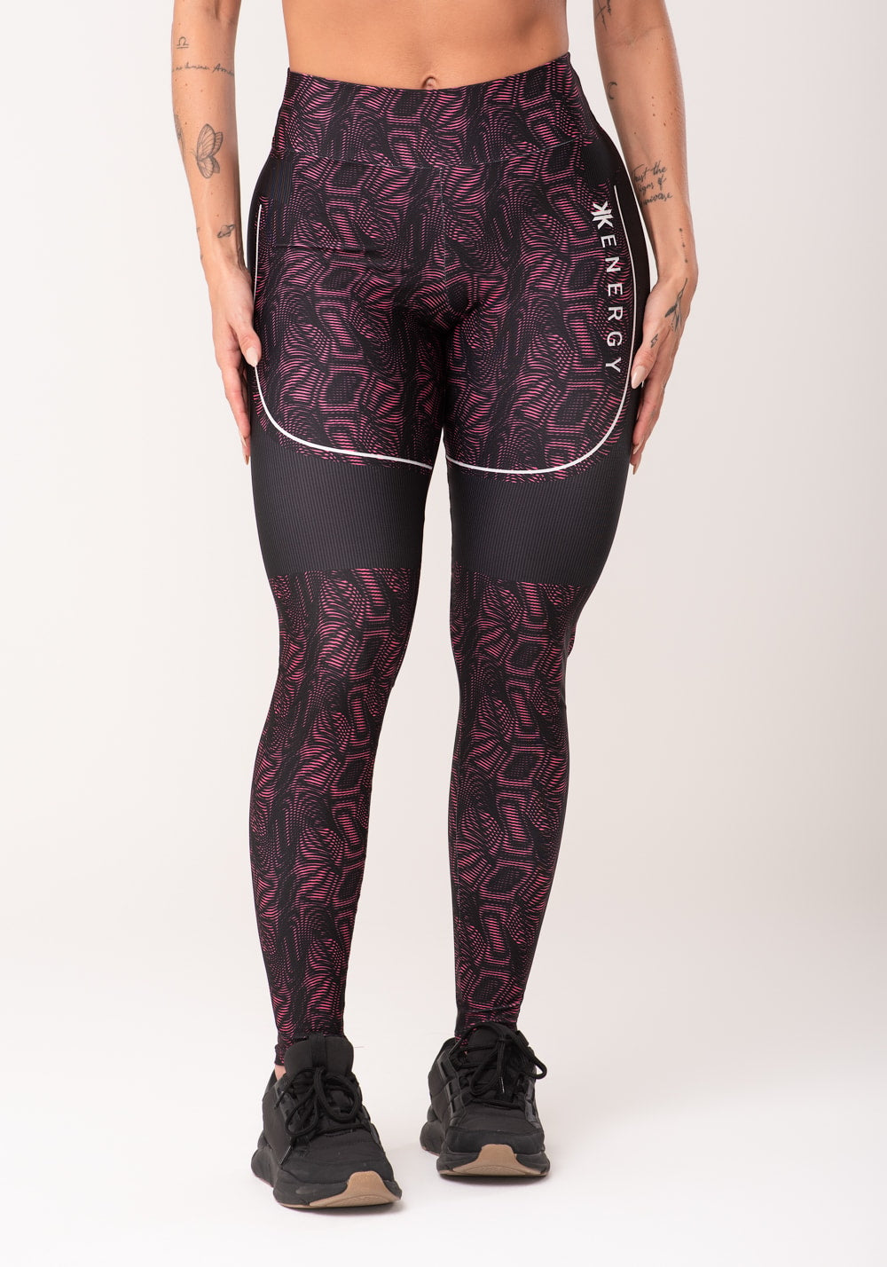Legging fitness feminina estampada energy rosa printed
