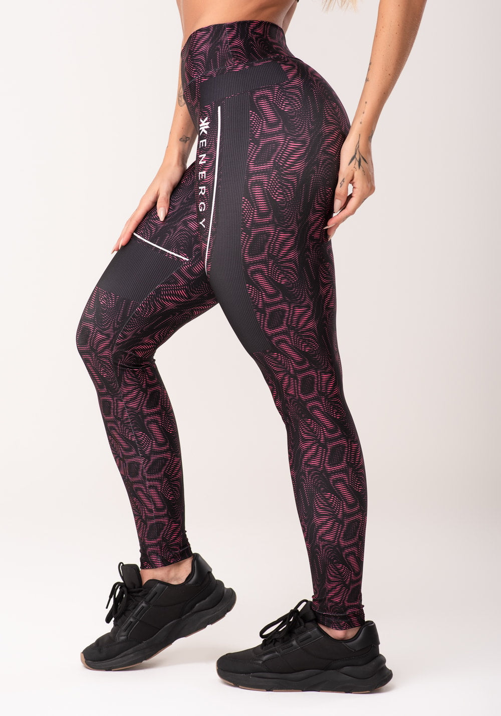 Legging fitness feminina estampada energy rosa printed