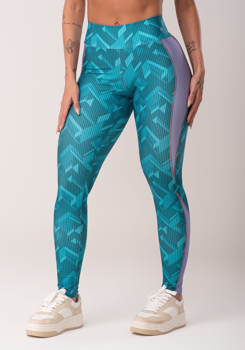Legging fitness feminina estampada brave verde printed