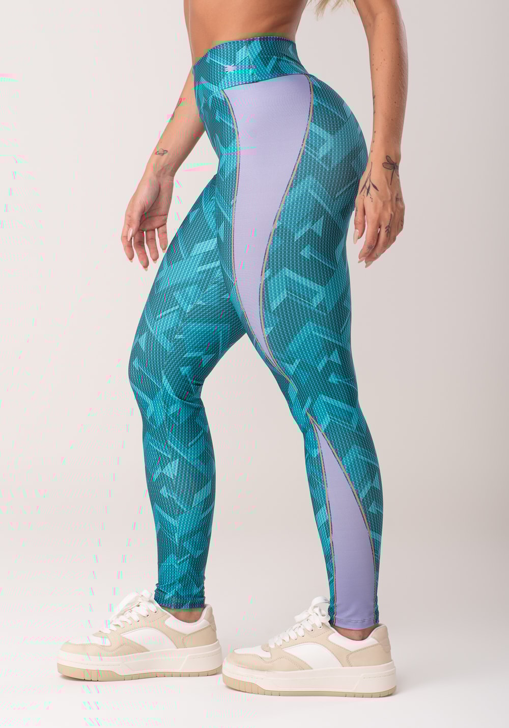 Legging fitness feminina estampada brave verde printed