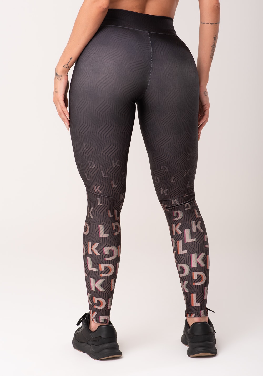 Legging fitness feminina estampada move marrom printed