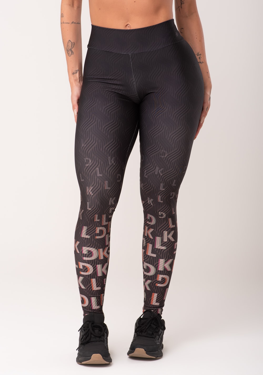 Legging fitness feminina estampada move marrom printed