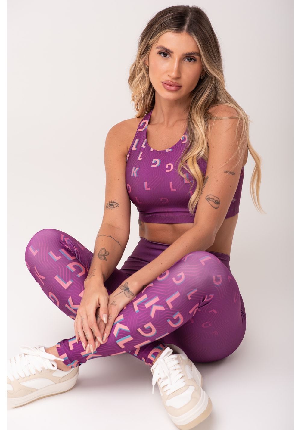 Legging fitness feminina estampada move rosa printed