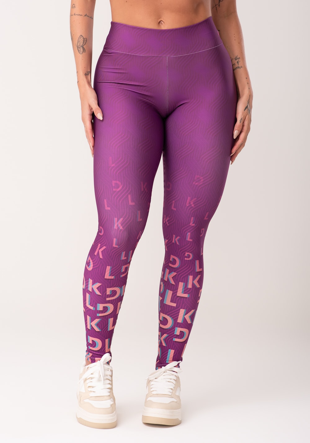 Legging fitness feminina estampada move rosa printed