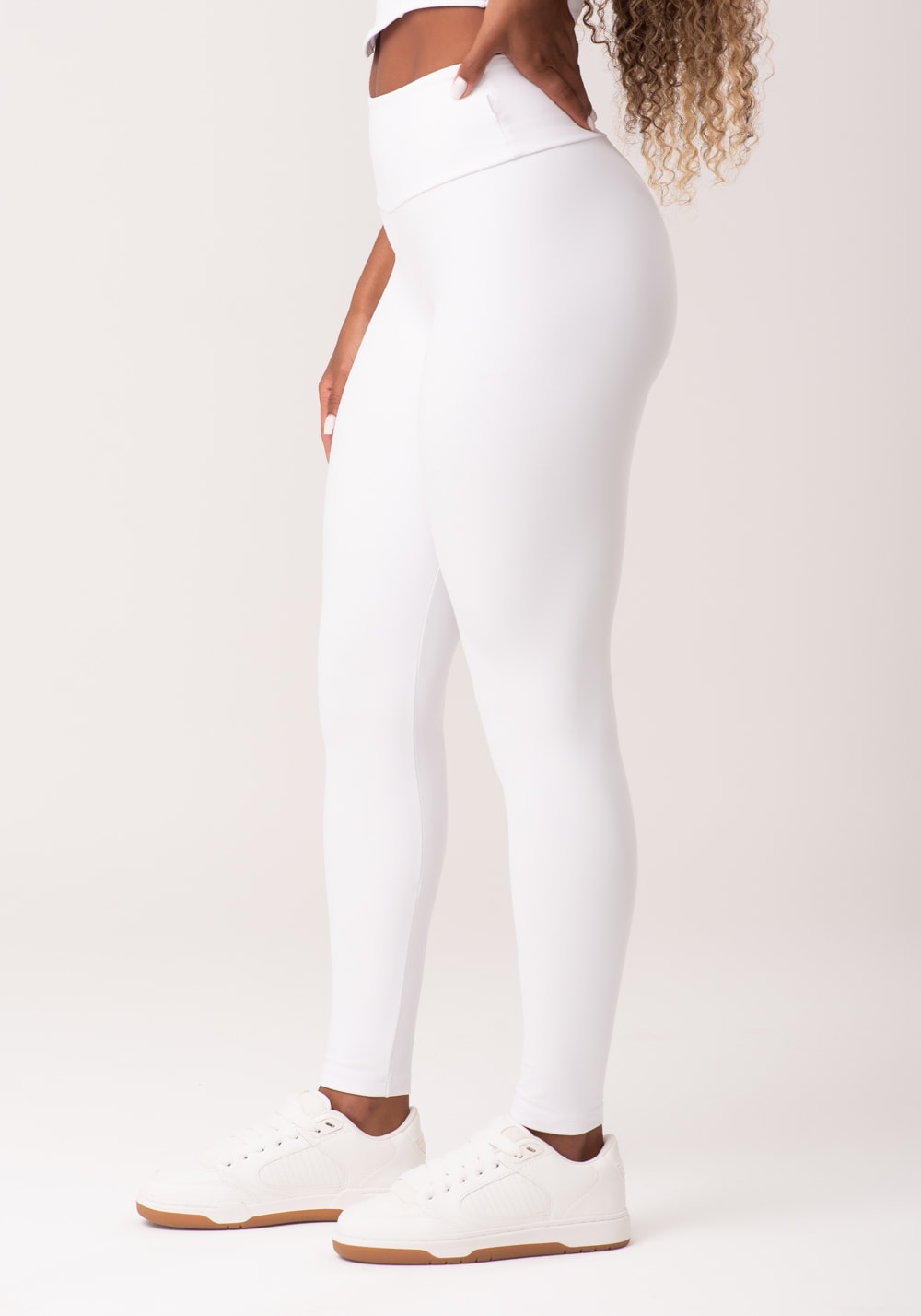 Legging fitness feminina branco new age