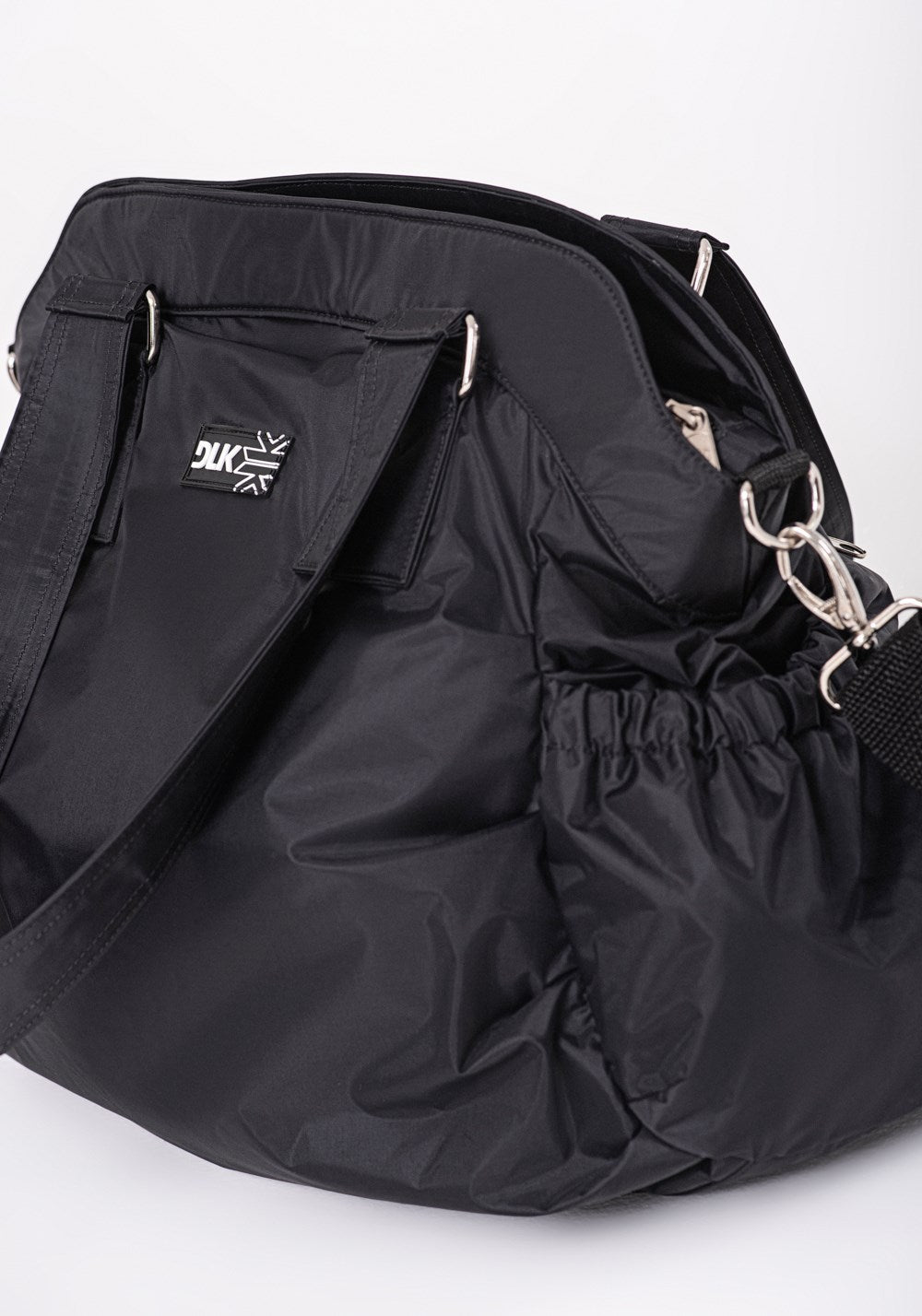 Bolsa de ombro e transversal preto com 2 bolsos externos