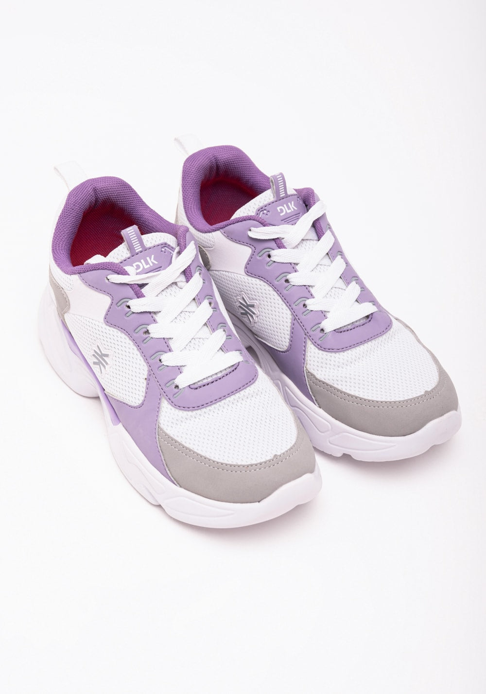 Tênis chunky feminino cinza com lilás