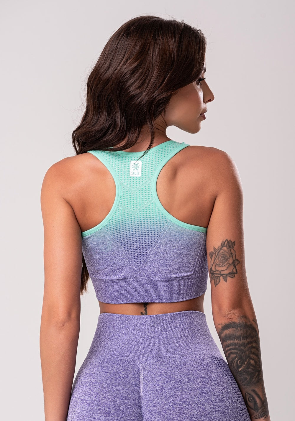 Top fitness feminino degradê modelo nadador seamless