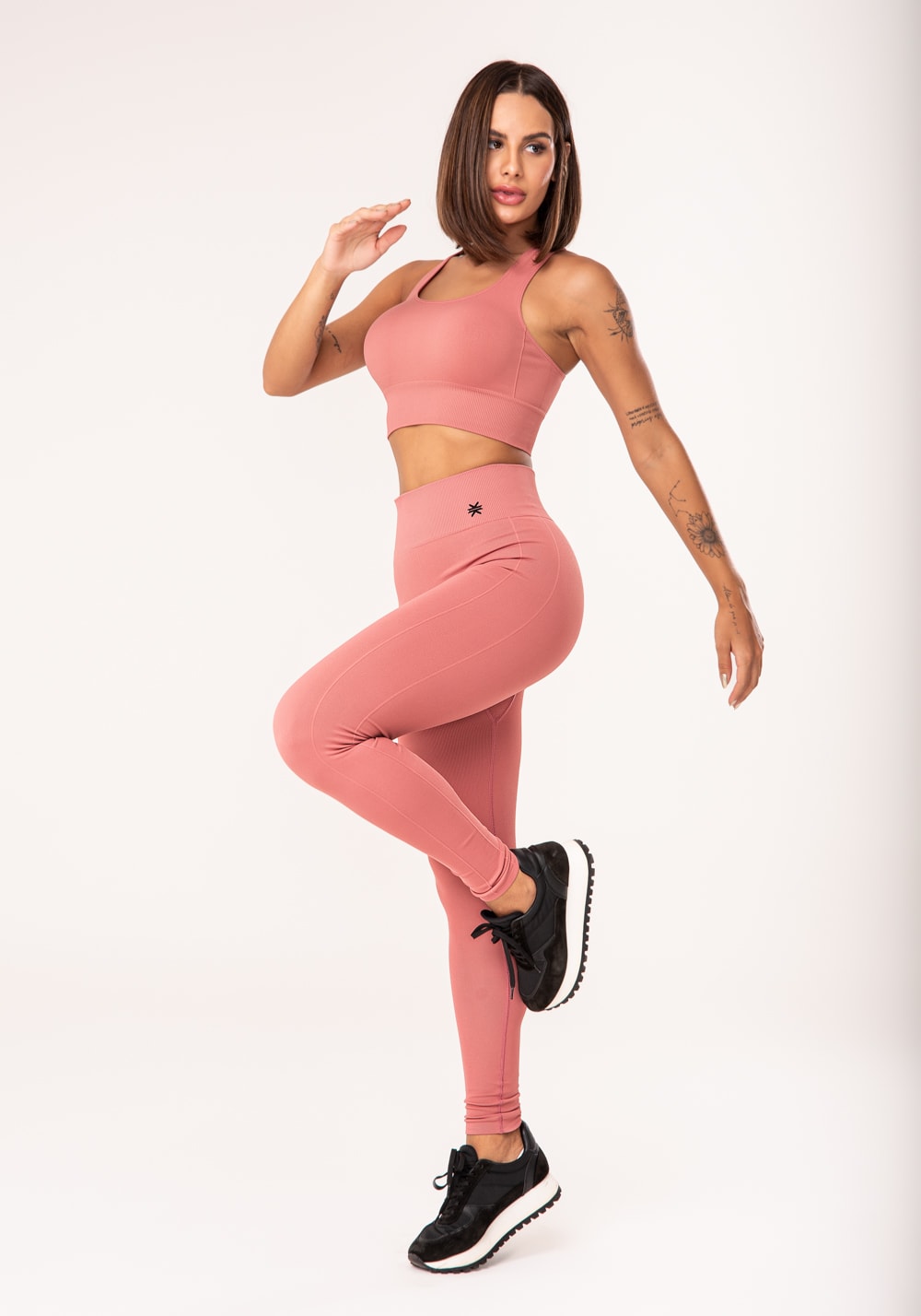 Legging fitness feminina goiaba seamless