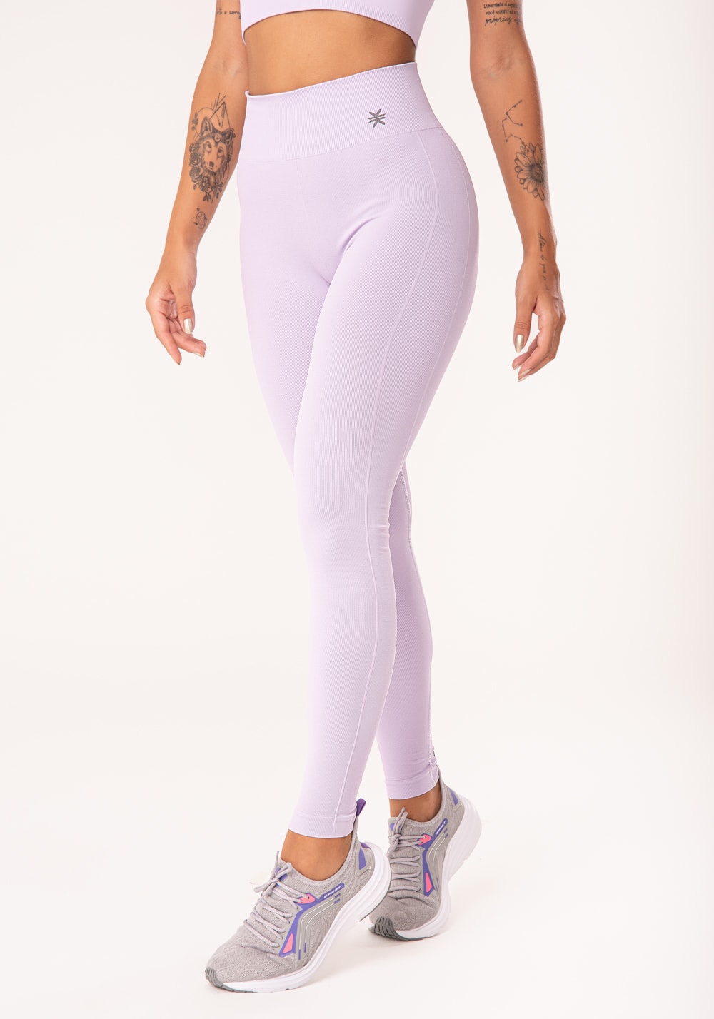 Legging fitness feminina lilás seamless