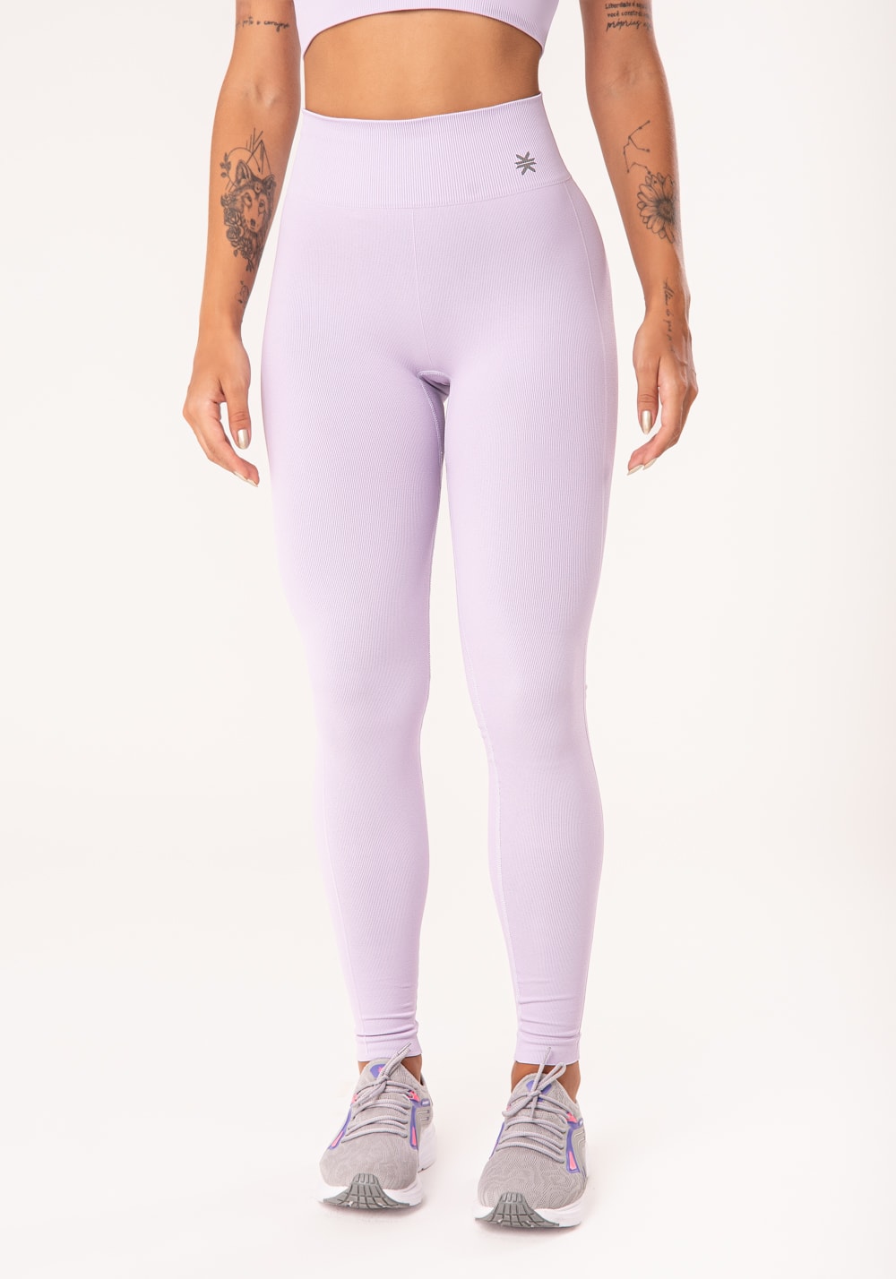 Legging fitness feminina lilás seamless