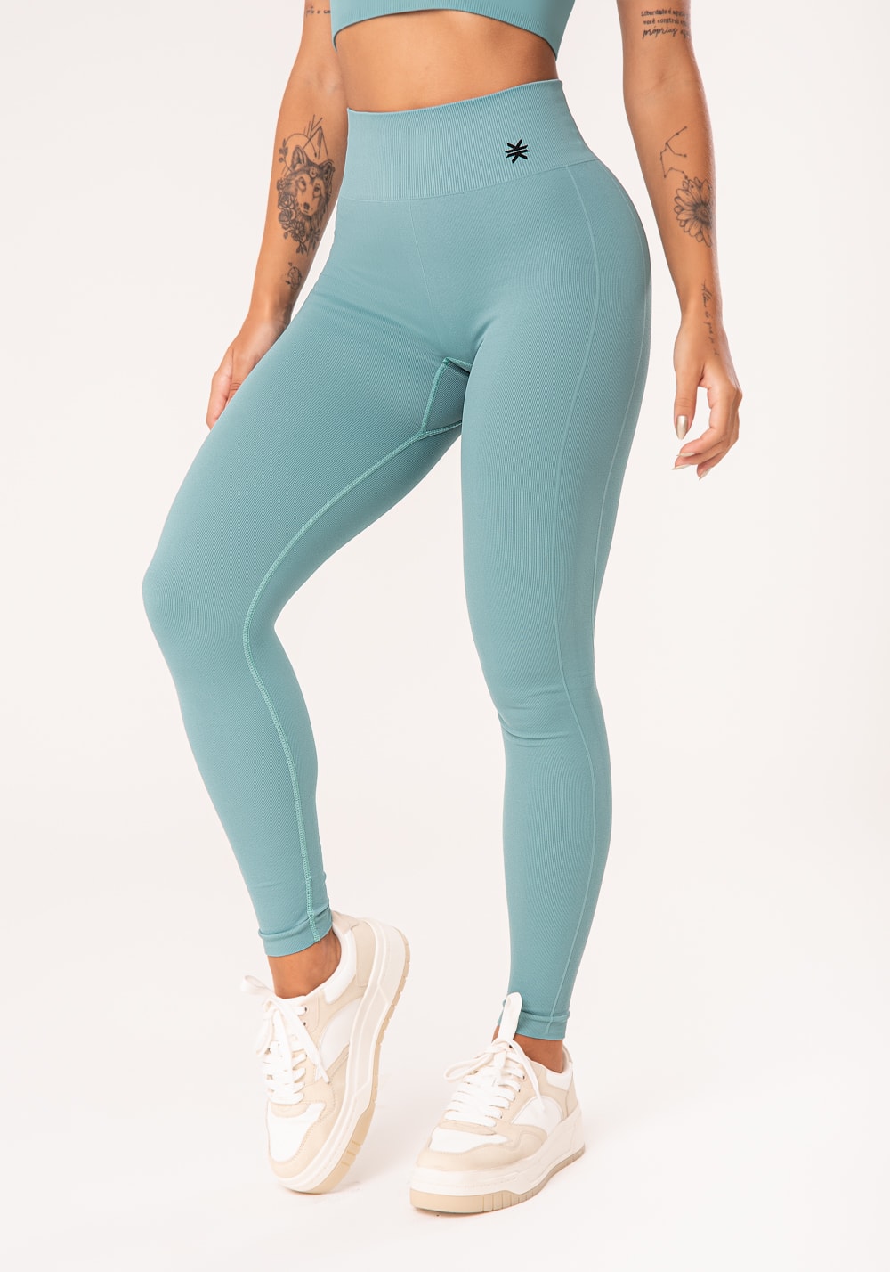 Legging fitness feminina verde seamless