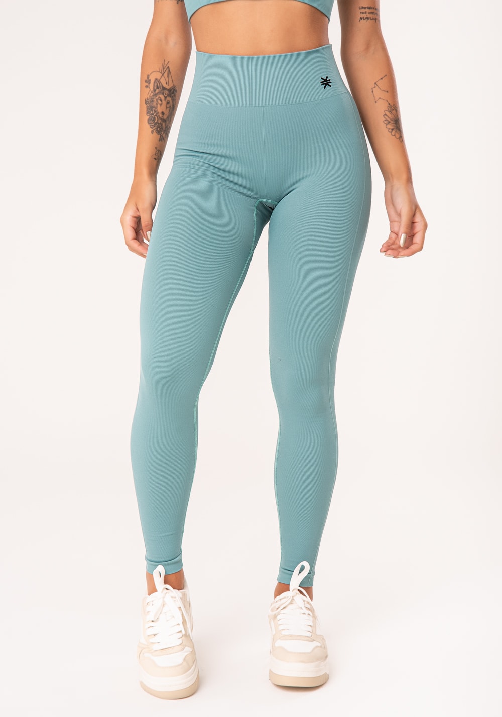 Legging fitness feminina verde seamless