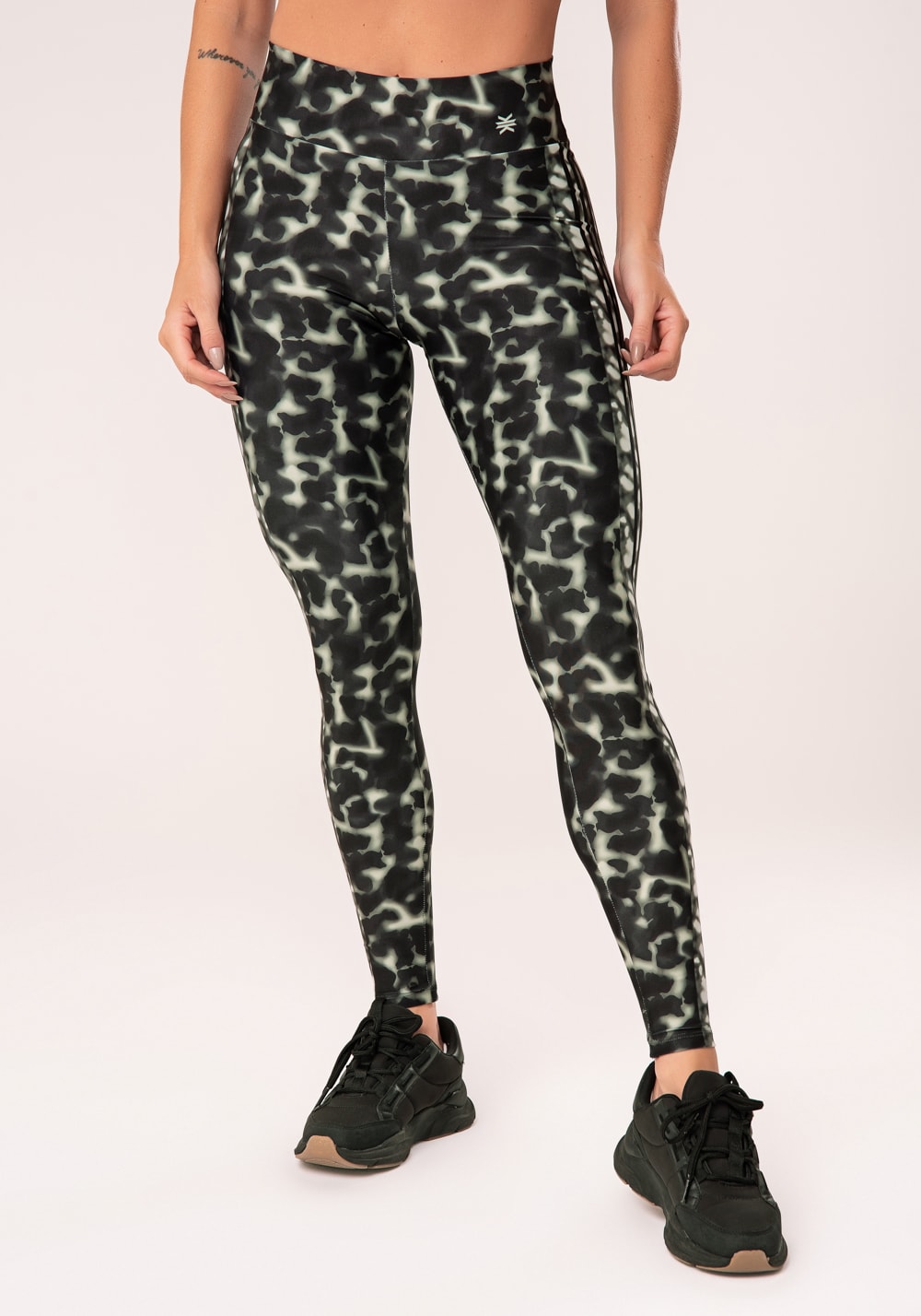 Legging fitness feminina estampada casco de tartaruga verde printed