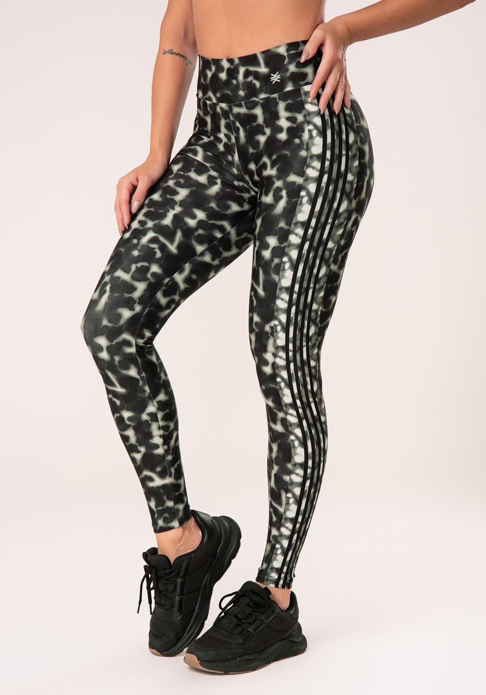 Legging fitness feminina estampada casco de tartaruga verde printed