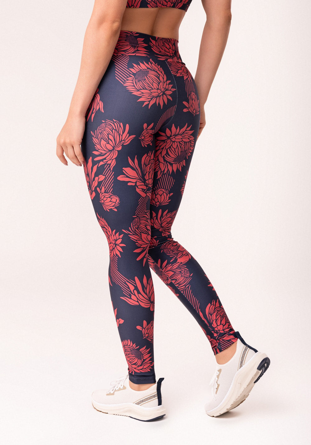 Legging fitness feminina estampada floral monocromático printed