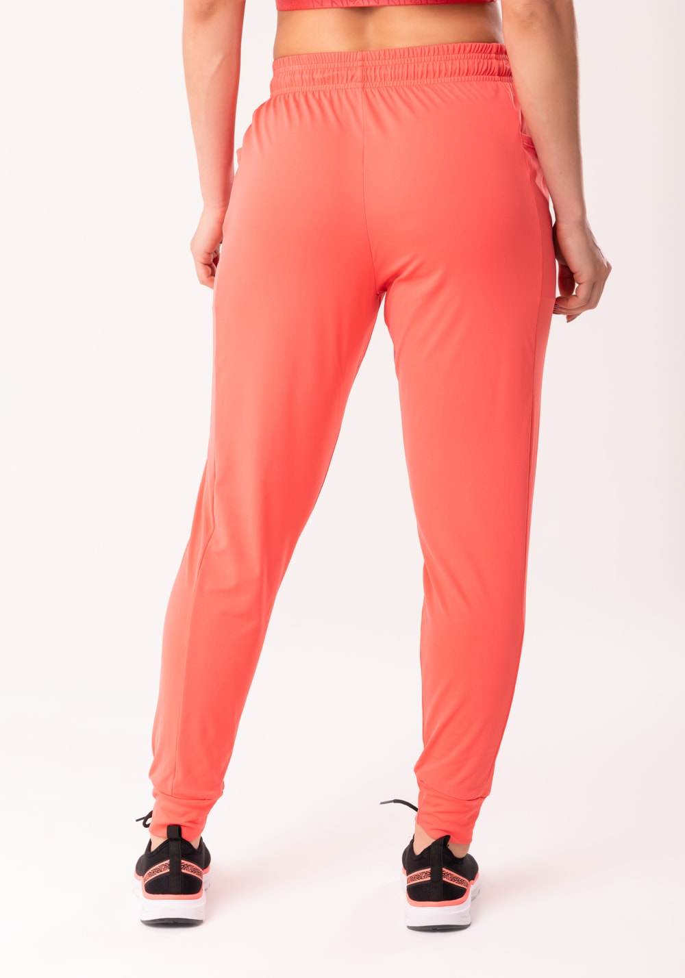 Calça jogger feminina coral com bolso flow