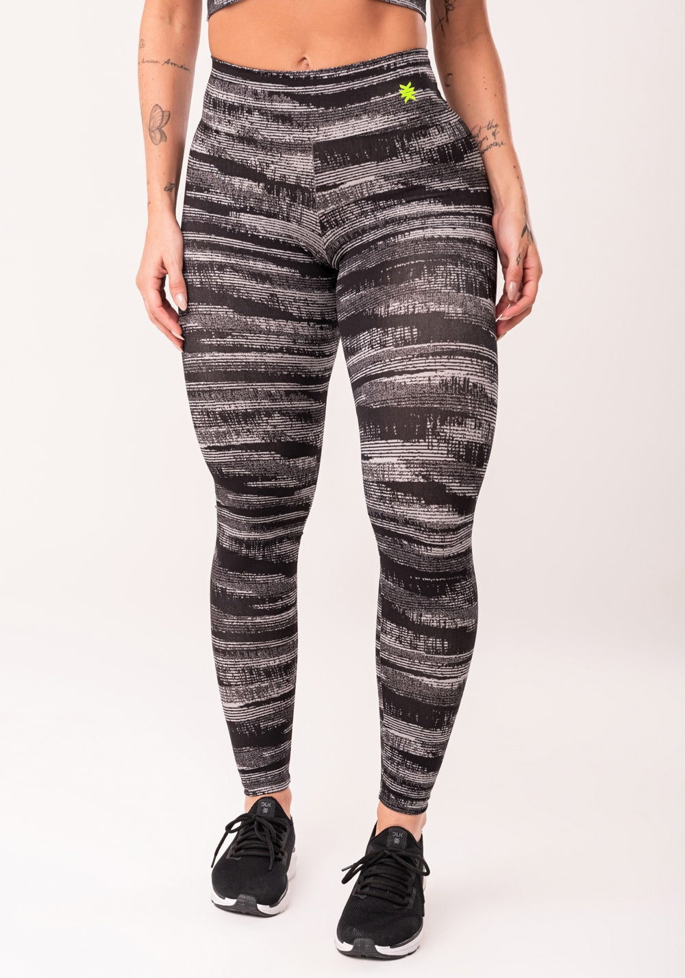 Legging fitness feminina cinza estampada disruption euphoria