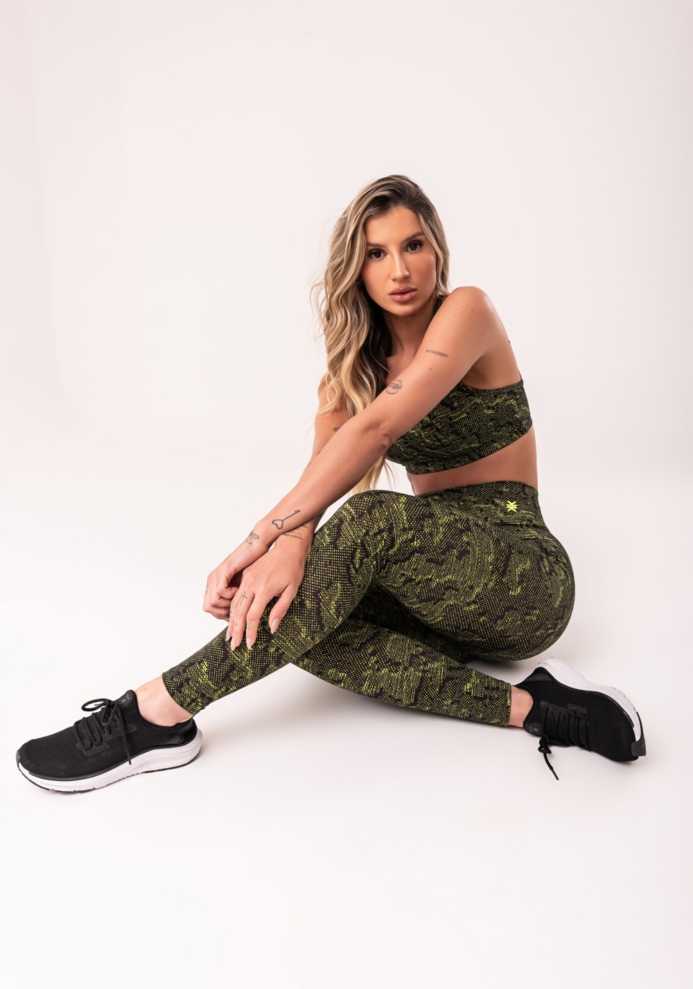 Legging fitness feminina neon estampada camouflage euphoria
