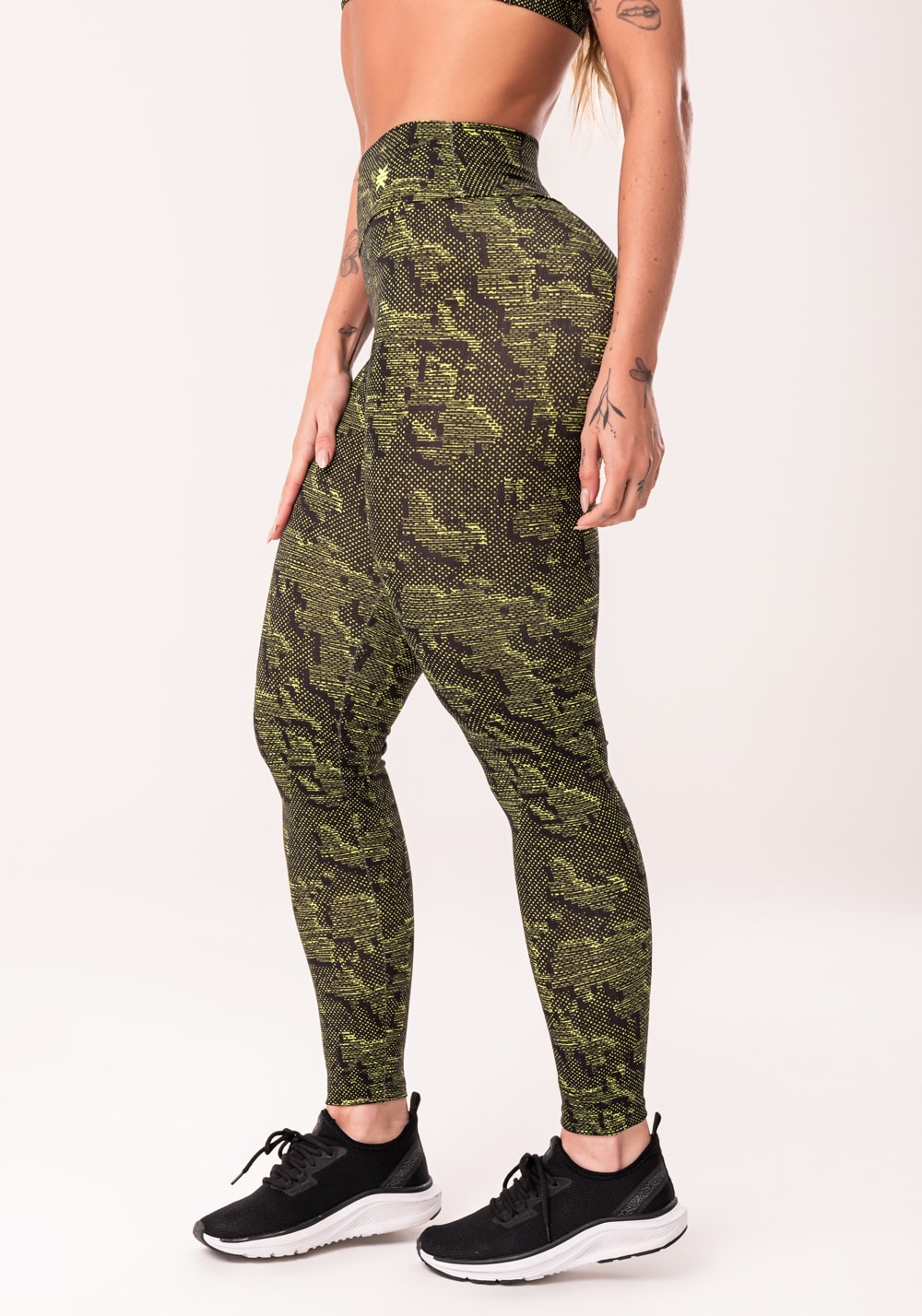 Legging fitness feminina neon estampada camouflage euphoria