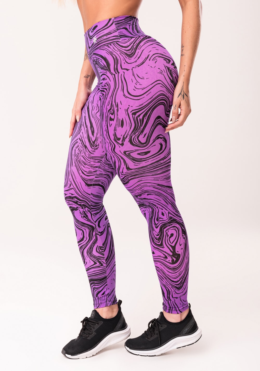 Legging fitness feminina rosa estampada abstract duo euphoria