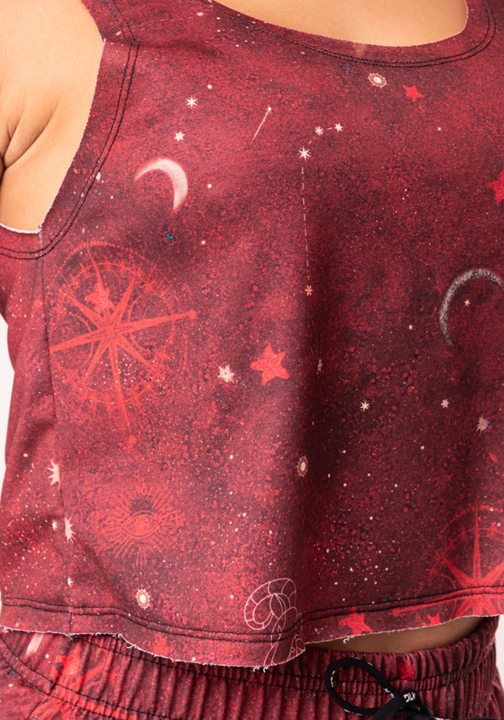 Cropped feminino moletinho estampado signo áries