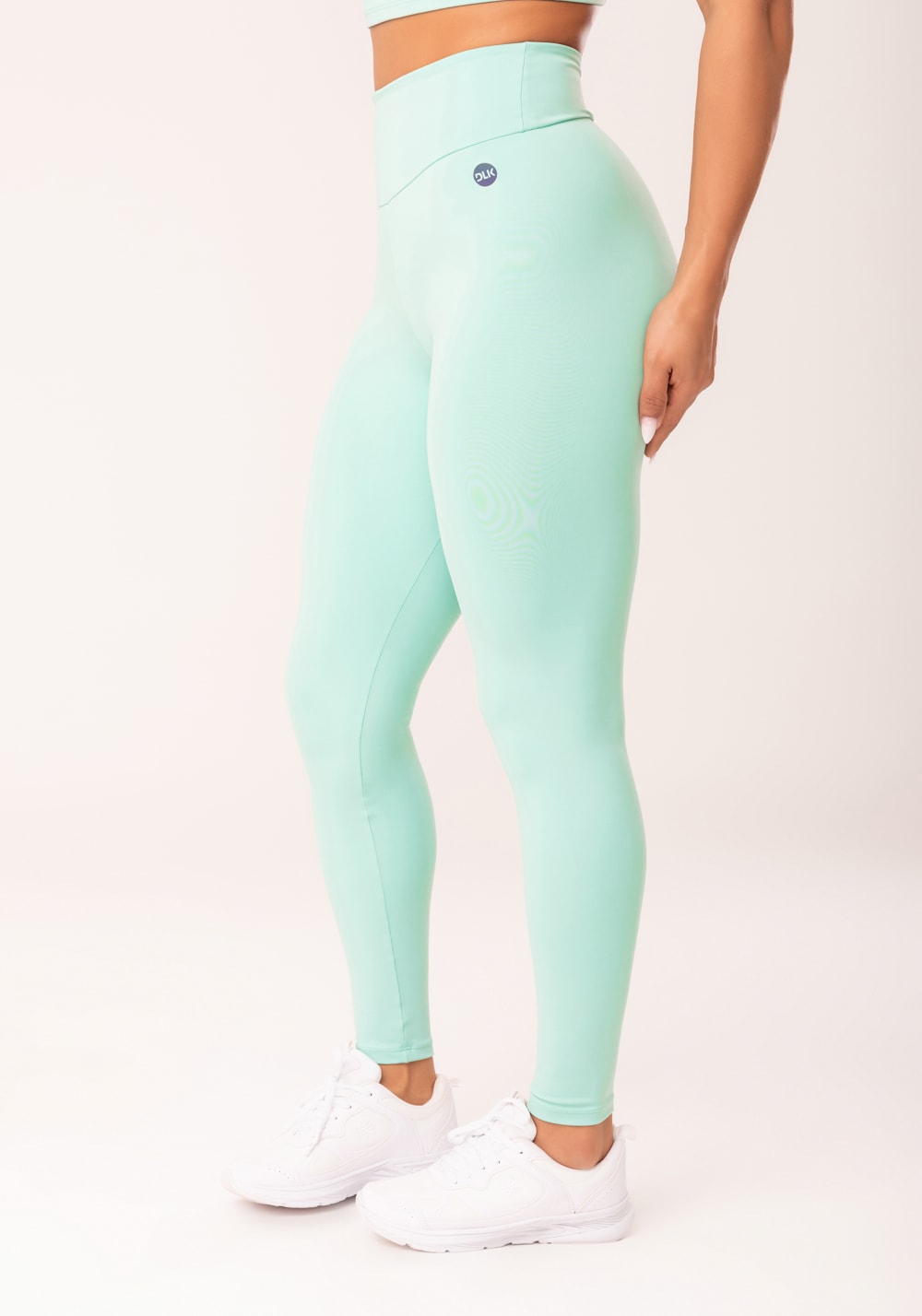 Legging fitness feminina verde com cós largo oasis
