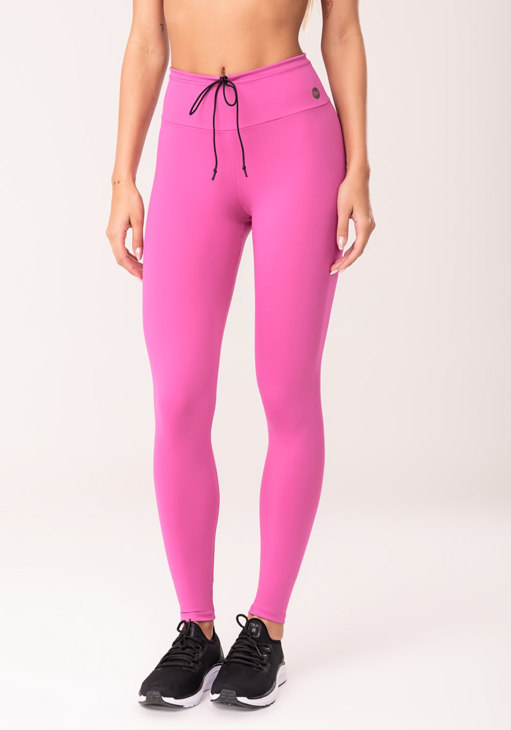 Legging fitness feminina rosa com cadarço oasis