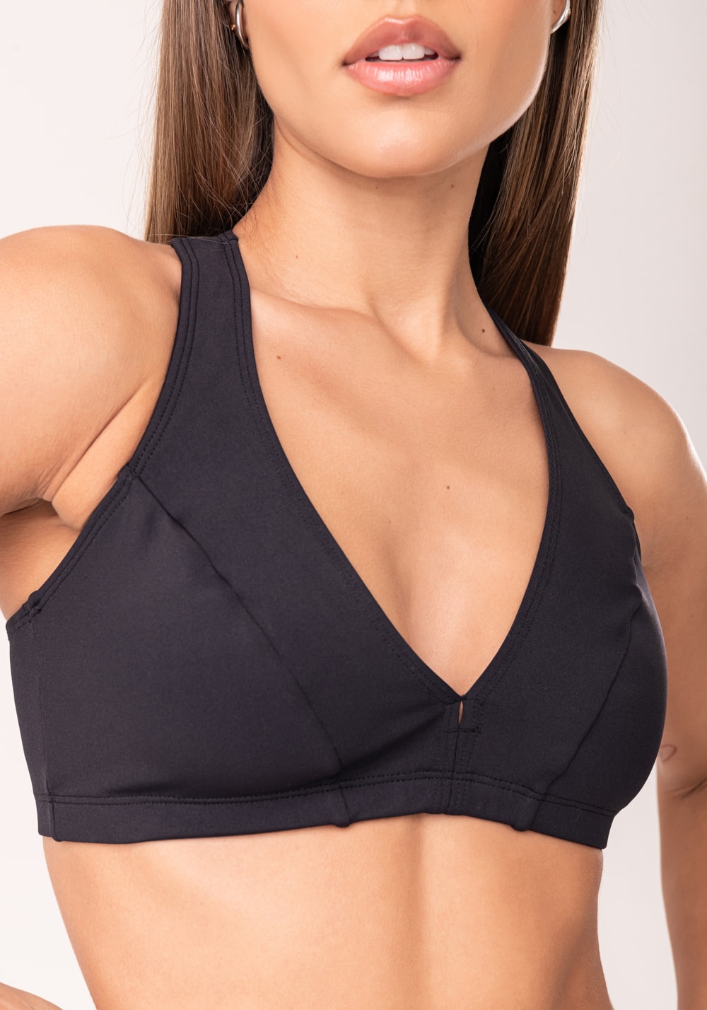 Top fitness feminino nadador preto oasis