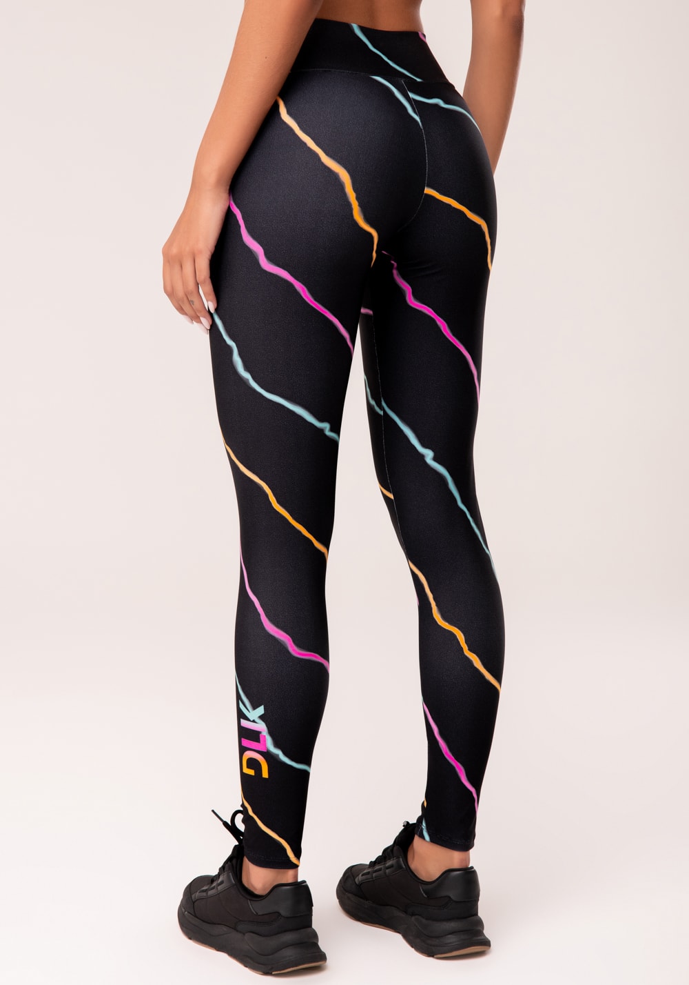 Legging fitness feminina estampada neon energetic printed