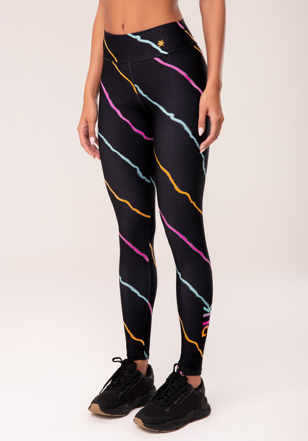 Legging fitness feminina estampada neon energetic printed