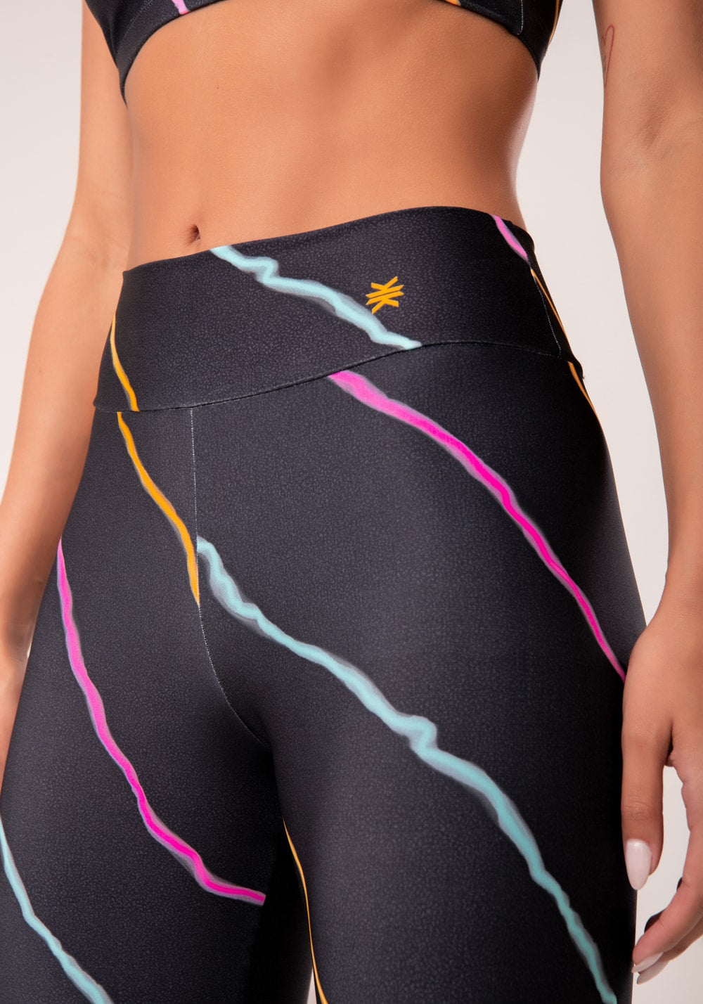 Legging fitness feminina estampada neon energetic printed