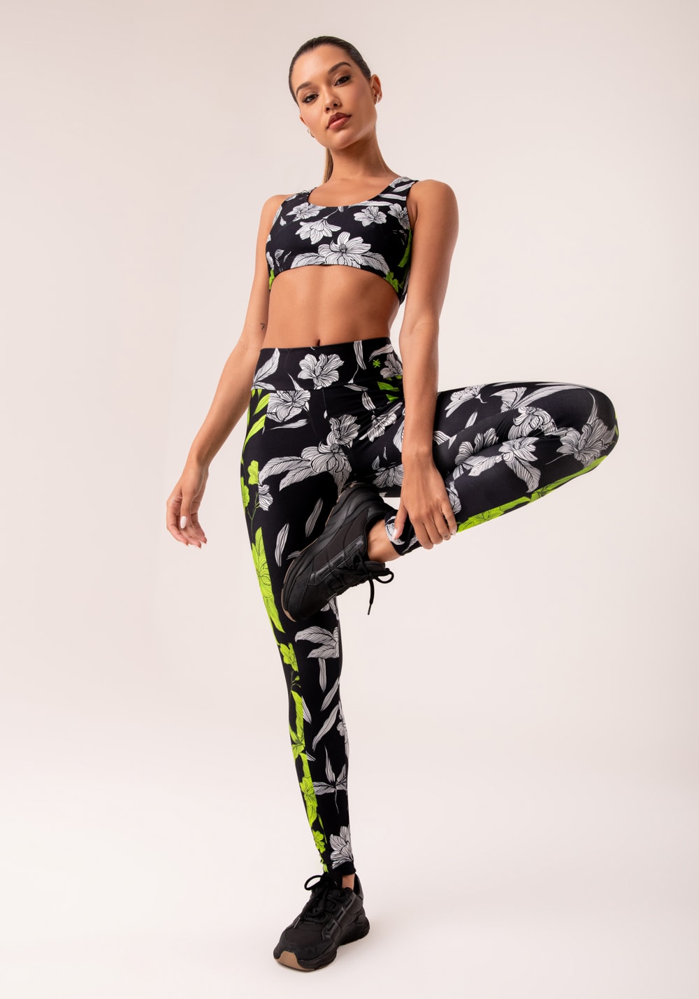Legging fitness feminina estampada neon paradise printed