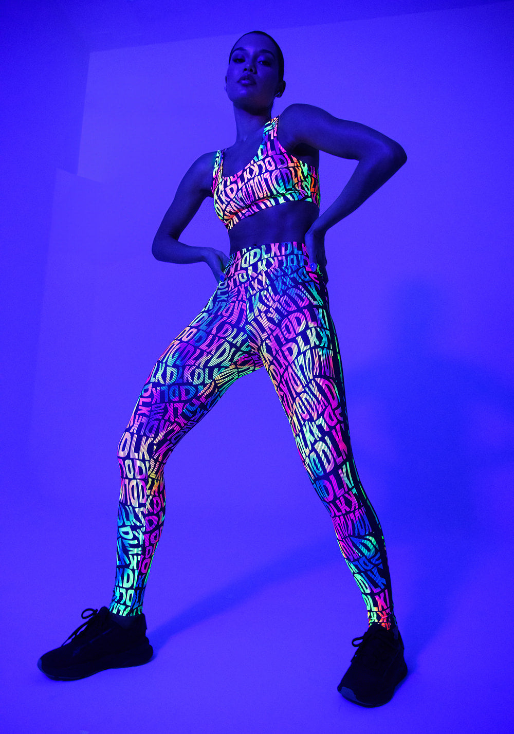 Legging fitness feminina estampada neon utopia printed