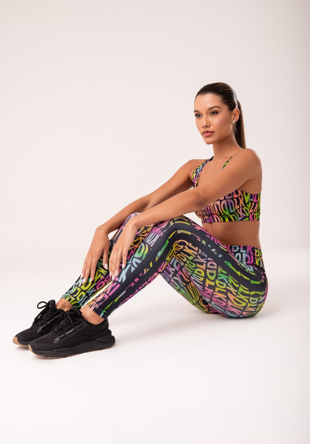 Legging fitness feminina estampada neon utopia printed