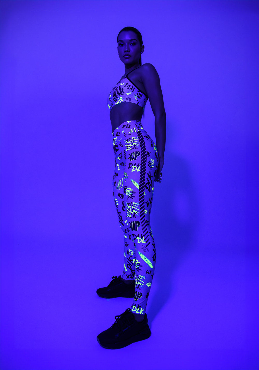 Legging fitness feminina estampada neon infusion printed