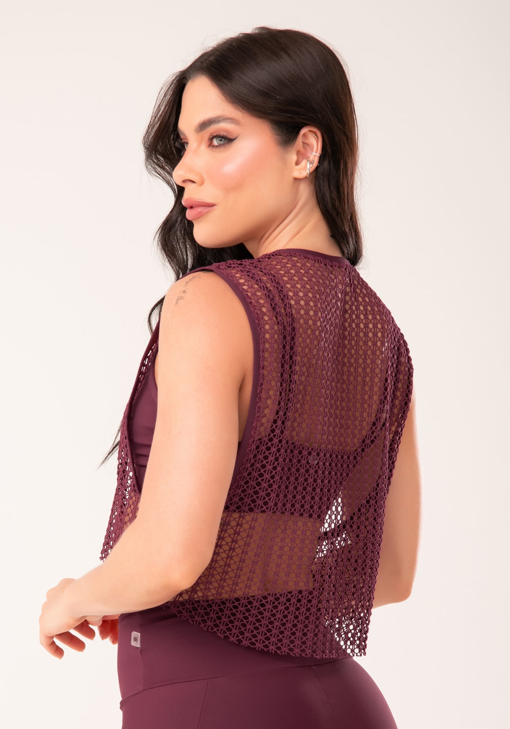 Cropped de tela feminino vinho harmony