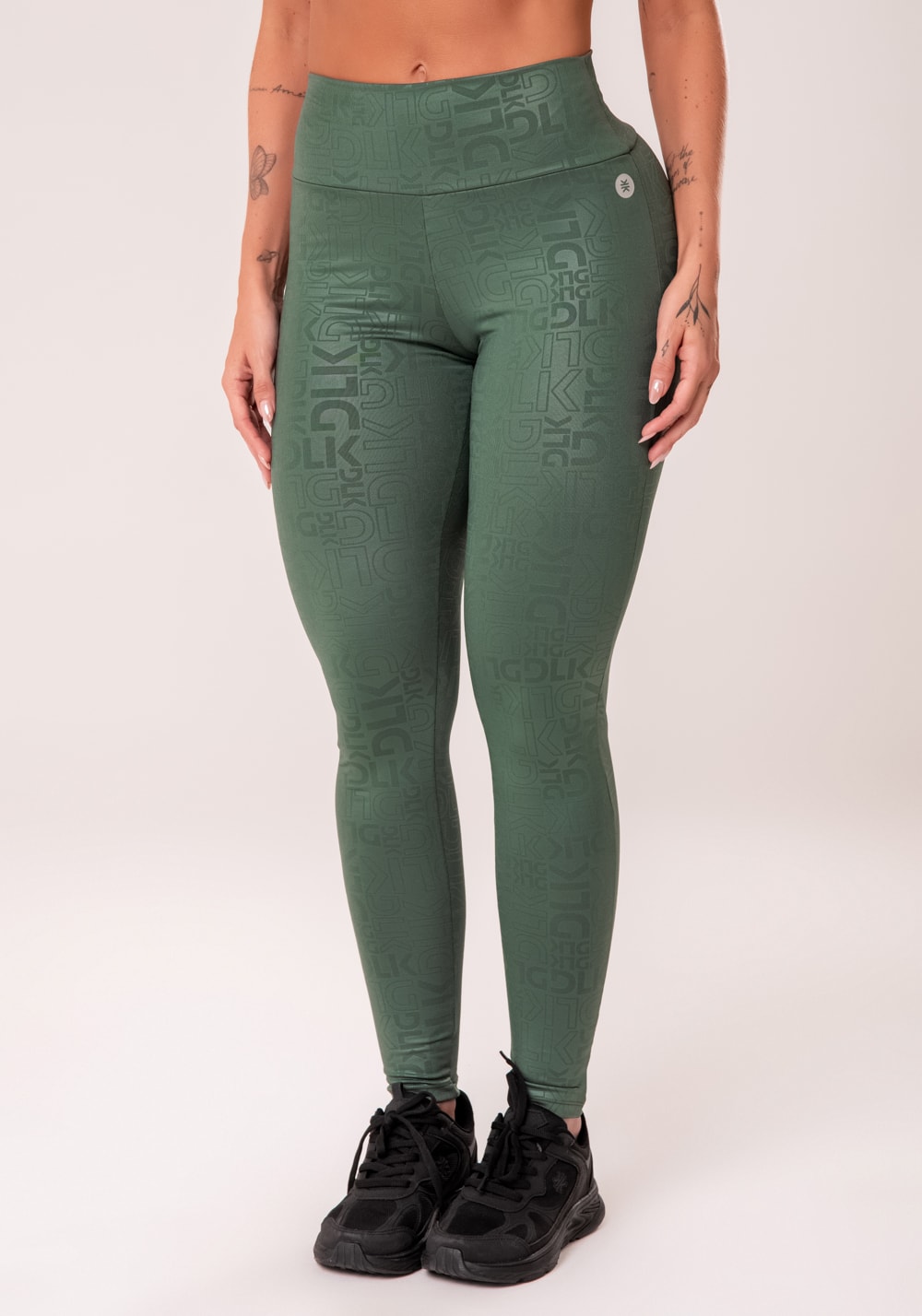 Legging fitness feminina verde logomania reflections