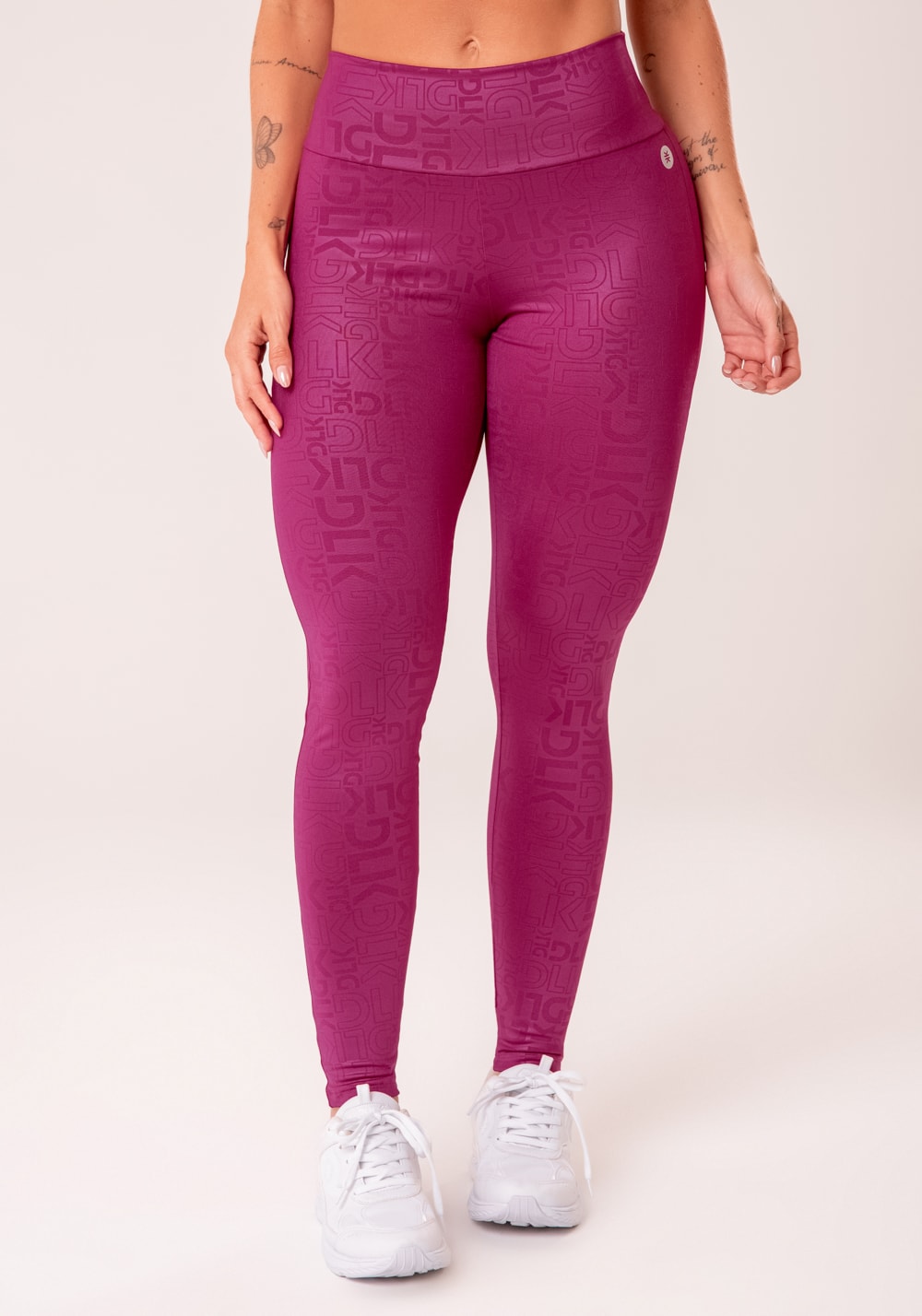 Legging fitness feminina vinho logomania reflections