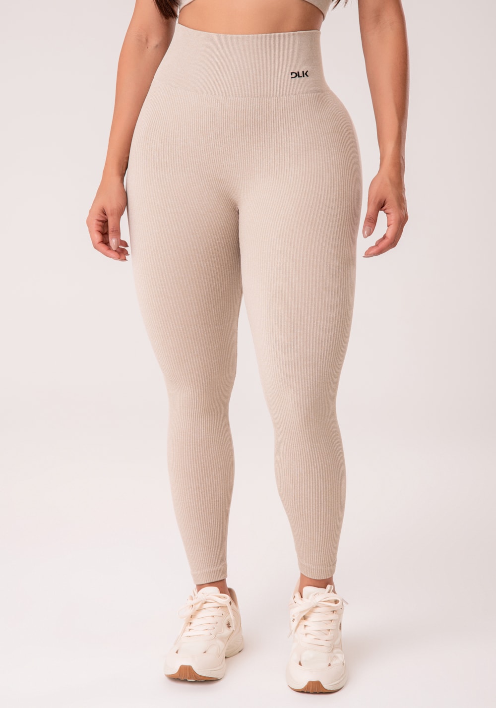 Legging fitness feminina areia canelada modela bumbum seamless+