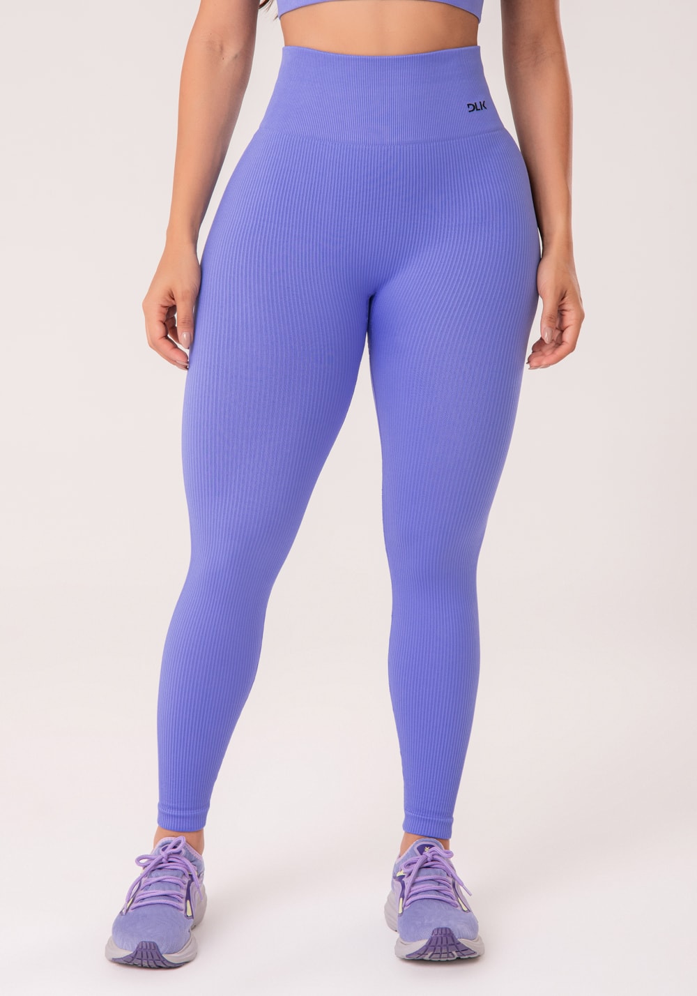Legging fitness feminina azul hortênsia canelada modela bumbum seamless+