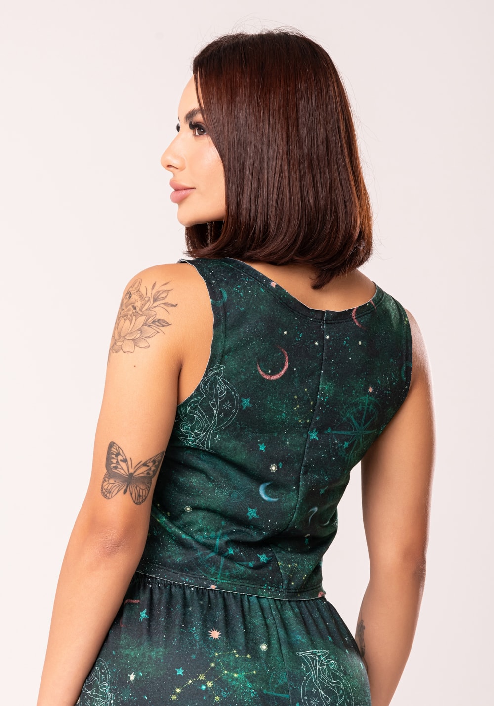 Cropped feminino moletinho estampado signo virgem