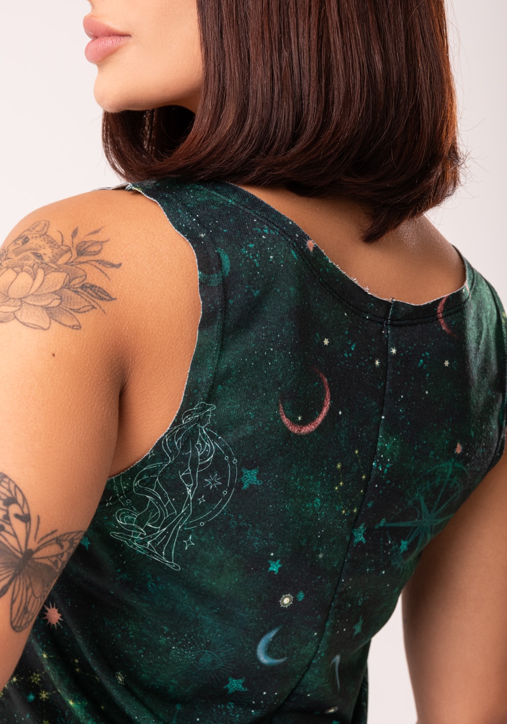 Cropped feminino moletinho estampado signo virgem