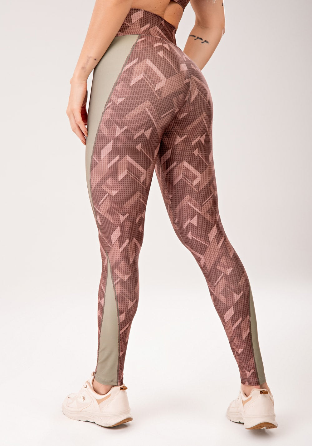 Legging fitness feminina estampada brave marrom printed mousse