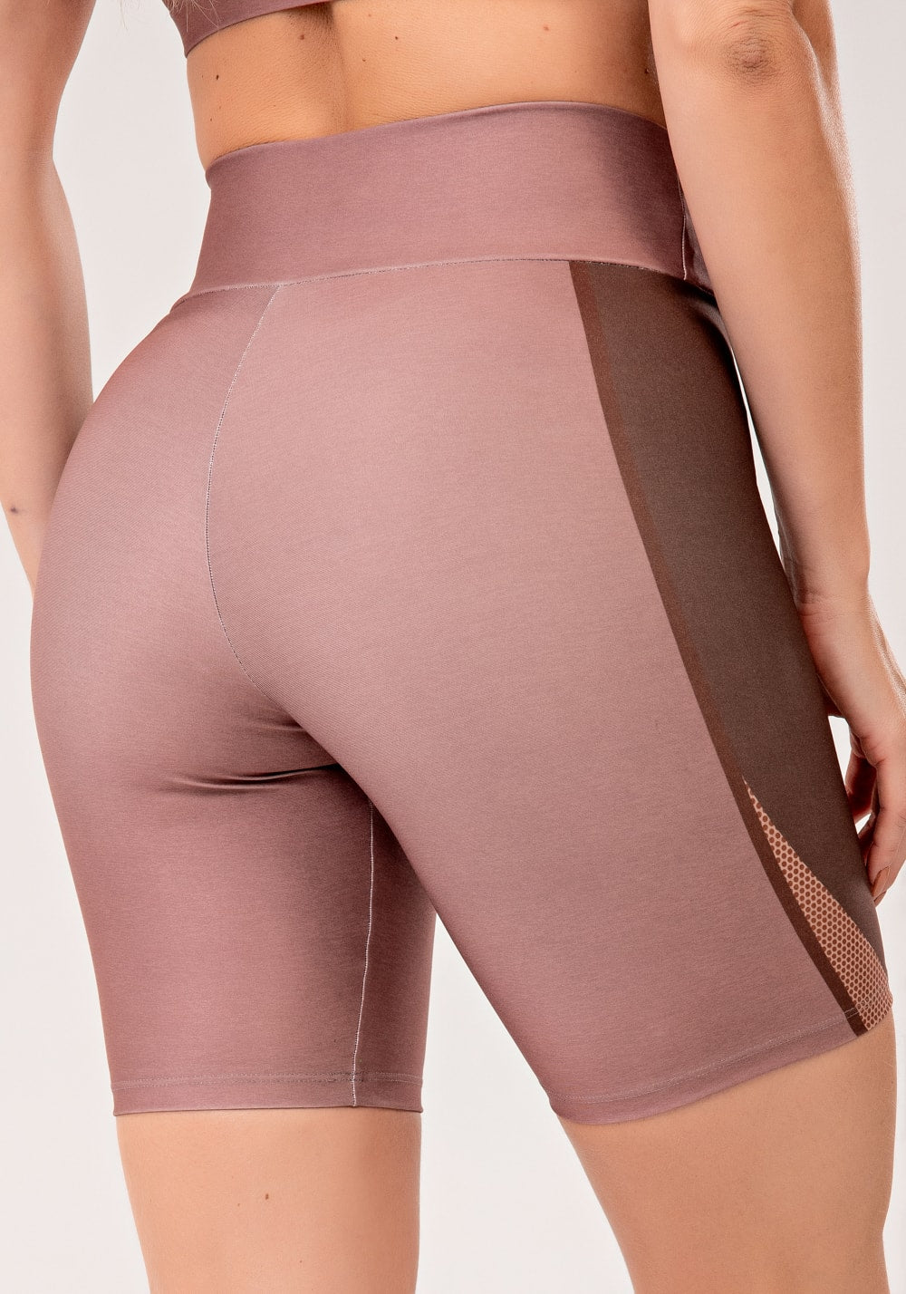 Bermuda fitness feminina estampada belive marrom printed mousse
