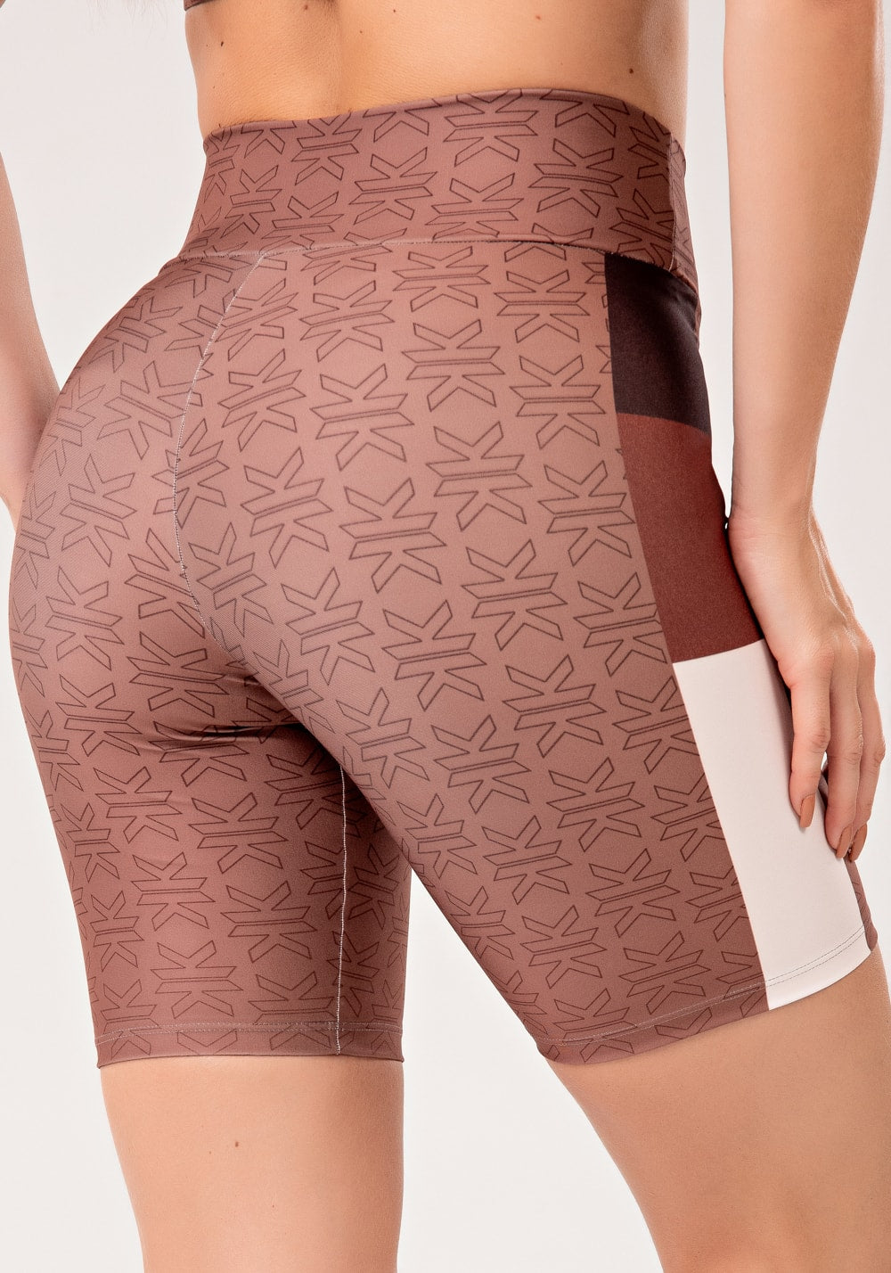 Bermuda fitness feminina estampada motivation marrom printed mousse