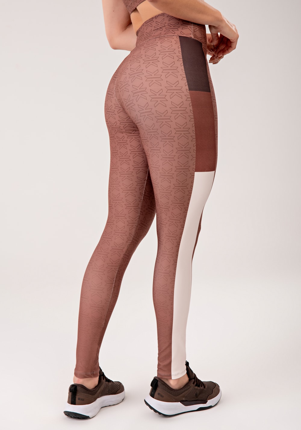 Legging fitness feminina estampada motivation marrom printed mousse