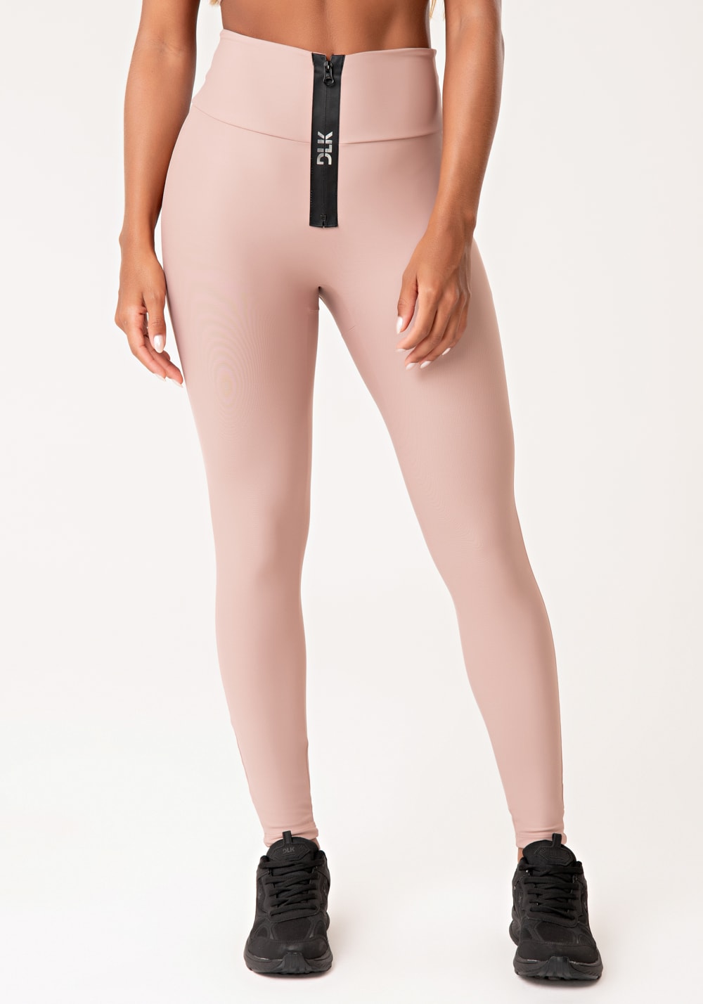 Legging fitness feminina nude com zíper emborrachado lush