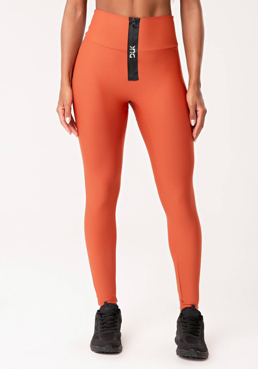 Legging fitness feminina terracota com zíper emborrachado lush